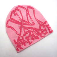 Bonnet d'hiver jacquard Y2K gothique à imprimé intégral, avec revers, faible MOQ, logo personnalisé, sublimation, tricoté moucheté, pour jeunes