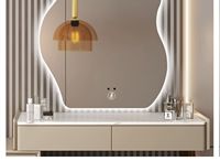 Miroir mural LED Cloud avec éclairage avant et arrière, commande tactile, pour chambre, salon, coiffeuse, hôtel, vente en gros