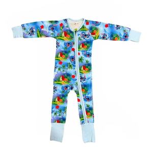 Double-zipper Bamboo Fabric Pajamas Romper Zipper Kids Pajamas Breathable Wholesale <strong>Clothing</strong> - Product Image 2