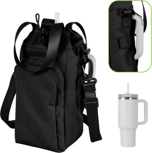 <b>Water</b> <b>Bottle</b> Carrier Bag with Phone Pocket 32oz 40oz <b>Water</b> <b>Bottle</b> <b>Holder</b> with Adjustable Shoulder Strap Carrier Sling Bag - Product Image 5