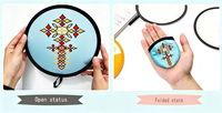 Éventail pliable rond personnalisé avec design Éthiopie et pochette