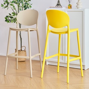 Silla de <span class=keywords><strong>Bar</strong></span> Moderna Minimalista con Respaldo, Apilable, para Cocina Comercial, Taburete Alto, Silla de Comedor de Plástico Creativa de Diseño - Product Image 5