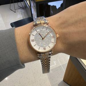 Ginky AR1925 Star Couple Diamond Watch Estilista Reloj de cuarzo de moda con correa de acero inoxidable resistente al agua Caja de aleación - Product Image 2