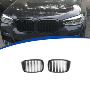 Reemplazo de Parrilla Delantera Negra Brillante de Doble Línea para BMW X3, ABS, para Modelos 2018-2021 G01 - Product Image 1