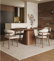 Ensemble de table à manger ovale en bois moderne, fabrication directe d'usine, écologique et durable, 8 places, pour salle à manger, meubles de maison