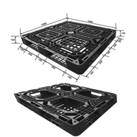 Palettes Euro en plastique HDPE à simple face, entrée 4 directions, capacité de charge dynamique de 800 kg/1,5 t et charge statique de 4000 kg