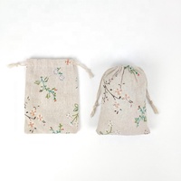 Sac anti-poussière à cordon Sac brodé personnalisé en jute et chanvre Petit sac à cordon avec logo