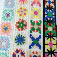 Nouvelle dentelle en coton au crochet ajourée, broderie décorative pour vêtements, chaussures, sacs, sangles de guitare et coiffes