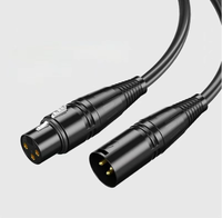 Câble de signal DMX Yuchen de haute qualité, XLR femelle-femelle, trois broches, noir, pour le contrôle et l'extension de l'éclairage de scène
