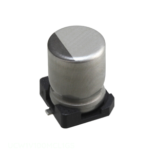 Distribuidor Autorizado de Condensadores de Montaje Superficial CAP ALUM 10UF 20% 35V SMD 10 uF UCW1V100MCL1GS - Product Image 1
