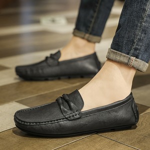Lazy Man <b>Shoes</b> Men's Casual Leather <b>Shoes</b> Spring New Style British Style Breathable One-Piece <b>Shoe</b> for <b>Driving</b> Flat Men's <b>Shoes</b> - Product Image 2