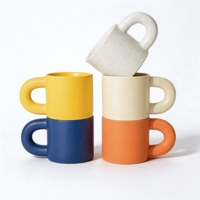 Mug en céramique créatif avec grande poignée - Tasse à eau mignonne et de grande valeur pour cadeaux d'affaires, logo personnalisé