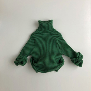 Pull côtelé à col roulé pour bébé fille et garçon, pull tricoté pour enfant, couleur unie, vêtements pour bébé de 3 à 12 ans, printemps, automne, hiver - Product Image 4