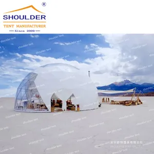 Baru Disesuaikan Pesta Matahari Pantai Luar Ruangan Struktur Baja Geodesic Rumah Berbentuk Kubah Tenda