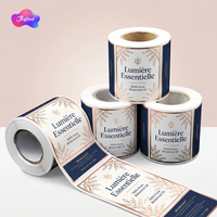 Étiquettes personnalisées imperméables en vinyle en rouleau pour emballages de bouteilles, logo personnalisé brillant, étiquettes de luxe personnalisées pour emballages cosmétiques