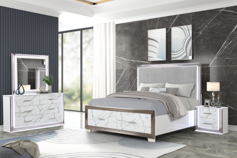 Blanc + Bois + Ensemble 4 pièces + Bois massif + MDF