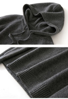 Pull à capuche en cachemire pur à 100 % pour femme, style décontracté et sportif, fournisseur B2B