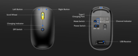 Keyboard dan Mouse Lipat Nirkabel BT Combo, Mouse Nirkabel Isi Ulang USB-C 2.4G + BT5.0, Keyboard Portabel Ukuran Penuh untuk Perjalanan