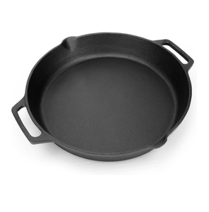 Poêle Ronde en Fonte Pré-Condimentée avec Double Poignée pour la Cuisson en Camping, au Jardin et les Accessoires de Grillades – Vente en Gros - Product Image 1