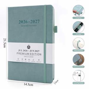 Planificador mensual en inglés Yuzhou 26-27 semanas, tamaño A5, con cubierta de piel sintética, hilo de seguridad, 300-400 páginas, estilo empresarial/oficina, para autodisciplina. - Product Image 2