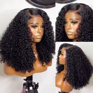 Nouvelles Perruques Courtes Bob en Cheveux Humains Naturels Bouclés, Sans Colle, Cheveux Brésiliens Bruts, Perruque Frontale HD en Dentelle pour Femmes - Product Image 4
