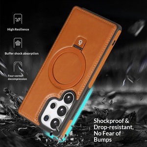 Funda Protectora para Teléfono <span class=keywords><strong>Samsung</strong></span>, Funda de Cuero, Funda Magnética de Imitación de Cuero para Teléfono S26 UltraS26 Plus24/<span class=keywords><strong>23</strong></span>/22/21, Succión Magnética - Product Image 4