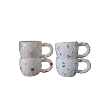 Tasse à café en céramique de porcelaine rayée créative, peinte à la main, style européen, pour latte, idéale pour la rentrée scolaire, compatible micro-ondes - Vente en gros