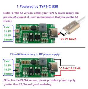 Eletechsup DDTCCRUB 1-4A Chargeur multi-cellules Type-C élévateur de tension pour batteries Li-Po polymère Li-ion, DC 3-6V vers 8.4V 12.6V 16.8V pour <span class=keywords><strong>18650</strong></span> - Product Image 5