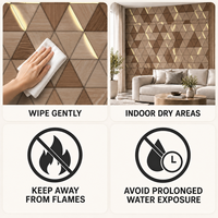 Papier peint autocollant motif bois triangulaire brun doré, feuilles de mousse PET XPE de 1,8 mm pour la rénovation de chambre à coucher