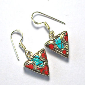 925 argent Tibétain En Gros Belle Bijoux De Boucle D'oreille De Mode, Boucle D'oreille Vintage, Beaux Bijoux - Product Image 3