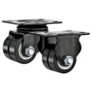 2 Zoll Oberplatten-Lenkrolle Mittelschwerlast Eisenkern Schwarzes <span class=keywords><strong>PU</strong></span> Doppelrad für Handwagen & Leichte Industrieanlagen - Product Image 4