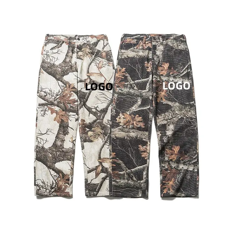 Nieuwe Collectie Camo Broek Voor Heren Wijde Pijpen 100% Katoen Jacht Echte Boom Camo Timmerman Custom Cargo Broek Hot Sale Broek Heren