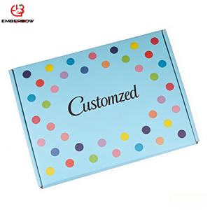 EBB Blue Corrugated Heavy-Duty Recyclable Cardboard Mailing <b>Box</b> with Magnetic Closure Custom Printing for <b>Clothes</b> & Shoes - Product Image 1