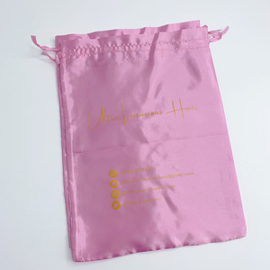 Professional Silk Packaging Bag Hair Extensions Custom Logo Printed Satin <b>Drawstring</b> <b>Pouch</b> for Jewelry and Gifts - Product Image 5