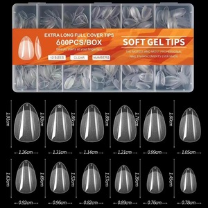 Boîte de 600 faux ongles en gel souple semi-mat à couverture complète, sans besoin de <span class=keywords><strong>lime</strong></span>, fins et sans couture, style européen et américain, vente en gros - Product Image 5