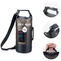 Sac à dos étanche souple et durable en PVC de 10 L à fermeture roll-top pour camping, randonnée, escalade, kayak, natation et voyage