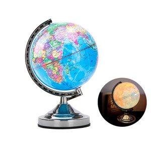 Globo Terrestre Cinese da 20 cm, Base in Metallo con Meridiani a 360° °   Globo Terrestre Girevole Educativo da Scrivania per Insegnamento Scolastico, Decorazione Casa, Regalo - Product Image 1
