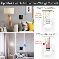 Zigbee-Interruptor de pared inteligente para el hogar, dispositivo con Control remoto por aplicación Tuya, cable de fuego único y cable neutro, 3 Entradas, color negro