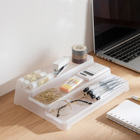 Boîte de rangement de bureau créative en plastique PP rectangulaire empilable de 2 L, minimaliste, multifonctionnelle, décoration de bureau et de maison