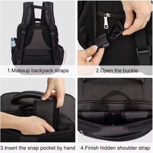 Sac à maquillage gratuit, grande trousse de maquillage pour maquilleuse, organiseur de rangement pour cosmétiques pour femmes, sac de voyage imperméable noir - Product Image 3