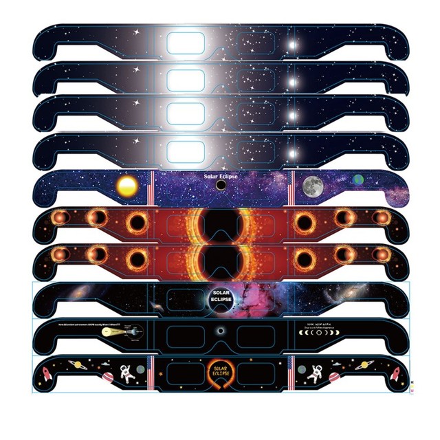 10 Pcs Solar Eclipse Glasses Plastic Frame Paper Solar Eclipse Glasses for Solar Observation