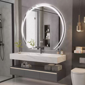 แผ่นหินกระจกกึ่งวงกลมอัจฉริยะอ่างล้างหน้าเซรามิกไร้รอยต่ออ่างล้างมือในห้องน้ำตู้ในห้องน้ำ - Product Image 2