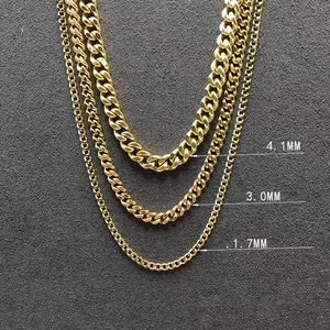 Xưởng Trang Sức Vàng Cao Cấp Bán Buôn Quà Tặng Giáng Sinh Dây Chuyền Nam Mặt Xích Cuban 45cm Vàng <span class=keywords><strong>18K</strong></span> Thật AU750 - Product Image 2