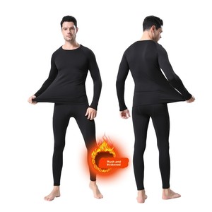 Ropa interior térmica <span class=keywords><strong>para</strong></span> hombre con forro polar Long Johns Base Layer Shirts Pant <span class=keywords><strong>para</strong></span> clima frío de invierno - Product Image 3