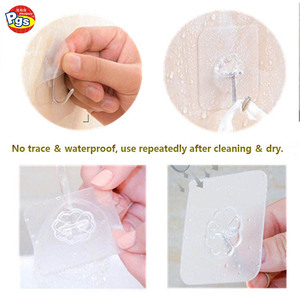 Thần đồng trong suốt liền mạch treo tường tự dính cao su móc chống thấm nước và oilproof nhựa móc đường sắt cho đồ lặt vặt - Product Image 5