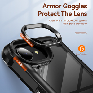Para <span class=keywords><strong>iPhone</strong></span> 16E Funda transparente con botón de marco de cámara de metal TPU + PC 2 en 1 Funda trasera de teléfono móvil a prueba de golpes para <span class=keywords><strong>iPhone</strong></span> 16E <span class=keywords><strong>SE</strong></span> 2025 - Product Image 3