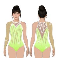 Justaucorps de gymnastique bleu violet personnalisé avec strass et perles filles entraînement Performance body tenue de compétition