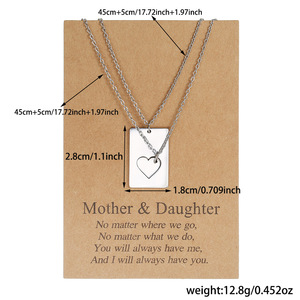 Mother <b>Daughter</b> Stainless Steel Heart <b>Necklace</b> For Women Daily Wear Jewelry Gift - Product Image 4