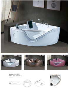 Vasca Idromassaggio Angolare Triangolare HG Colore Caffè per 2 Persone, Finitura Personalizzata, Rubinetto, Vasca Spa Lusso con Getti Idromassaggio per Bagno - Product Image 2