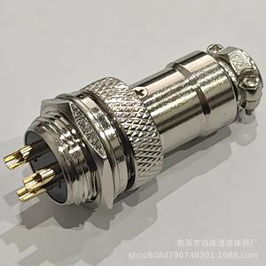 Connecteur de câblage GX16M16 pour aviation, plaqué or, 2-10 broches, montage sur panneau, en alliage de zinc nickelé - Product Image 2